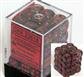 CHESSEX TRANSLUCENT 12MM D6 WITH PIPS DICE BLOCKS (36 DICE) - SMOKE W/RED