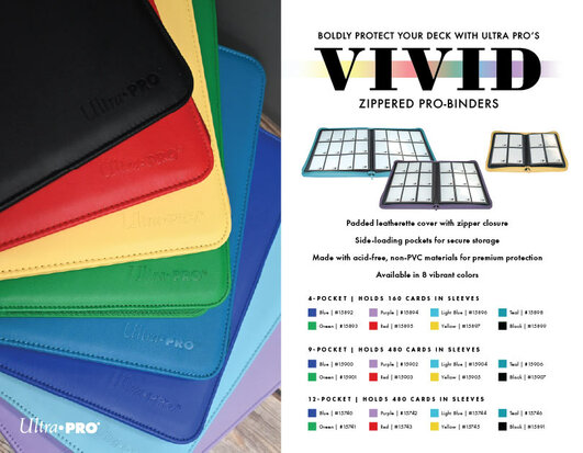 Vivid 9-Pocket Zippered PRO-Binder